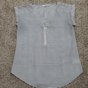 Express Black and White Striped Top